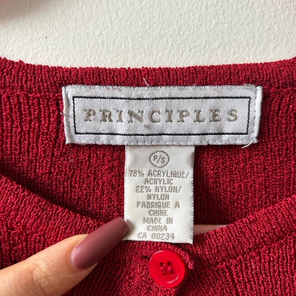 Red Ribbed Cardigan - Picture 3 of 3